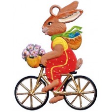 Wilhelm Schweizer Easter Oster Pewter Bunny on Bike